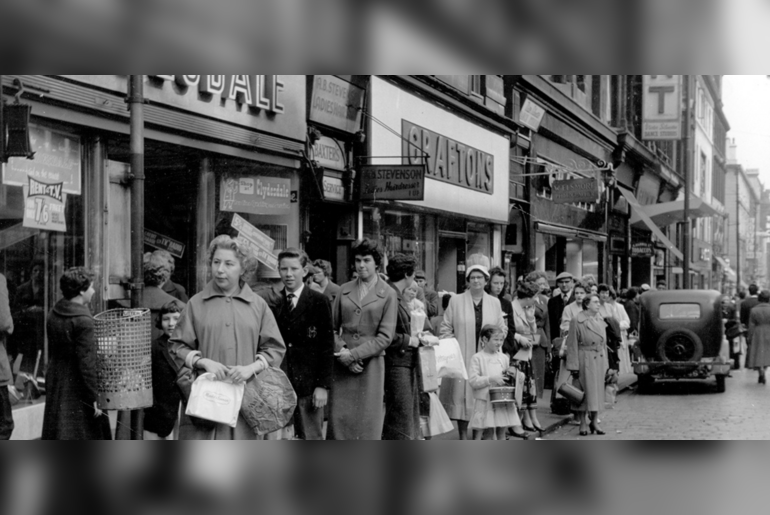 Sauchiehall Street: a streetscape of retail and other spaces mobilized for war 1937-1945